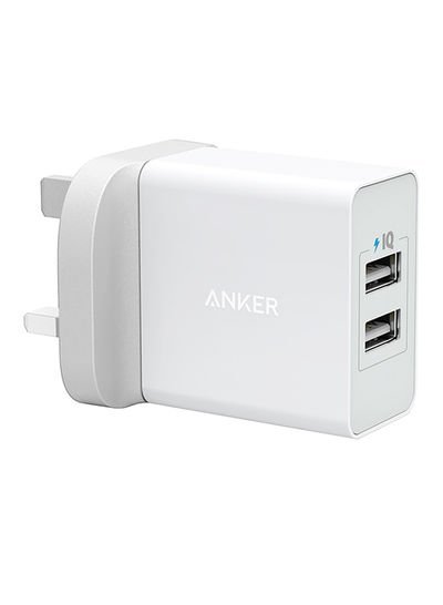 Anker PowerPort 2 Wall Charger -UK Plug White