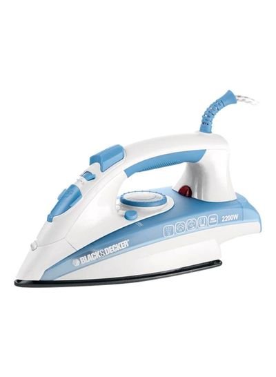 BLACK+DECKER Vertical Steam Iron With Non Stick Soleplate And Spray Function 2200 W X2000-B5 Blue/White