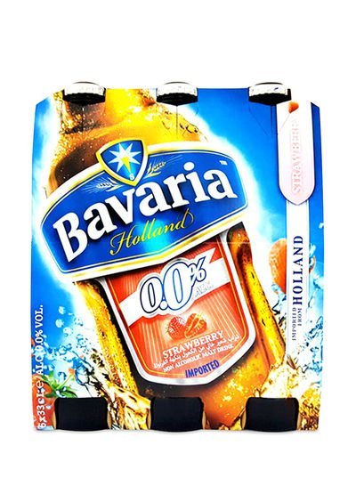 Bavaria Pack Of 6 Non Alcoholic Strawberry Beer Bottle 330ml