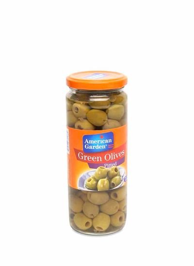 American Garden Green Olives Pitted 450g