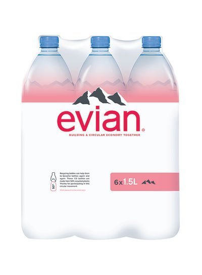 Evian Natural Mineral Water 1.5L Pack of 6