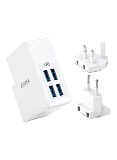 Anker PowerPort 4-Port USB Wall Charger White