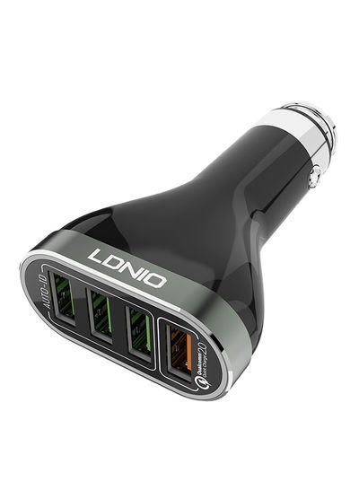 LDNIO 4-Port USB Car Charger Black