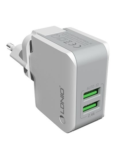 LDNIO 2-Port USB Wall Travel Charger White