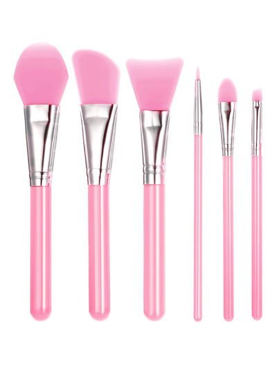 ANSELF 6 Piece Silicone Makeup Brush Set Pink