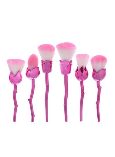 Generic 6-Piece Make Up Brush Set Pink/White