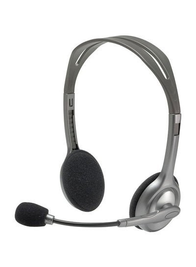 Logitech H110 Stereo Wired On-Ear Headphones Black/Grey