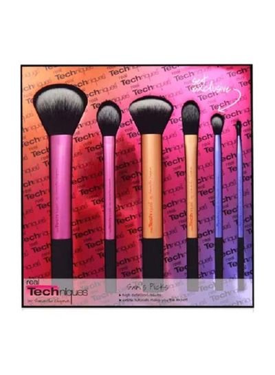 REAL TECHNIQUES 6-Piece Brush Set Pink/Black/Gold