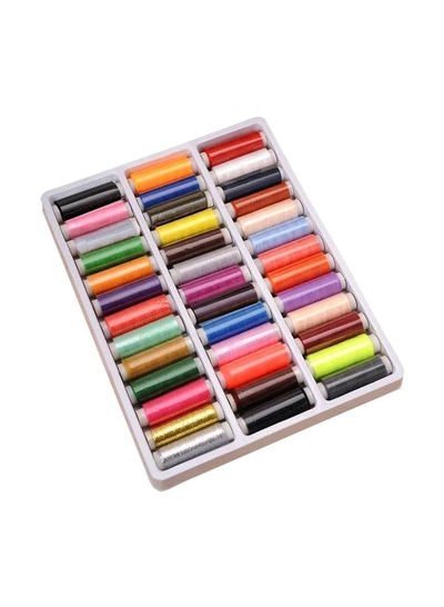 Generic 39-Piece Bobbins And Sewing Threads With Case Multicolour