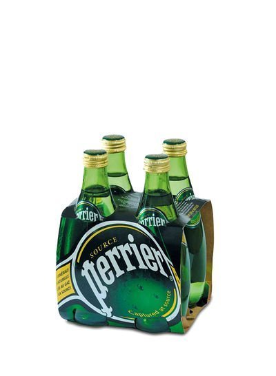 Perrier Pack of 4 Natural Sparkling Mineral Water 330ml