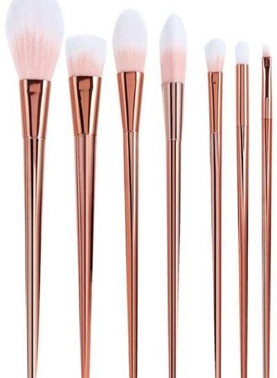 Generic Professional 7pcs Makeup Brush Set Blush Foundation Powder Rose  Makeup Tools Gold