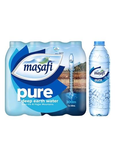 Masafi Pure Low Sodium Natural Water 500ml Pack of 12