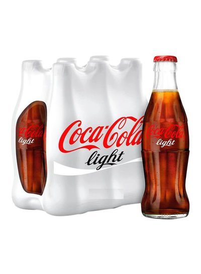 Coca Cola Light Soft Drink Glass Bottles 6 x 290ml Pack of 6