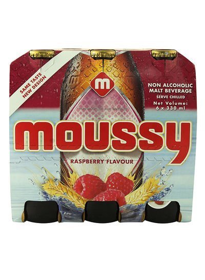 Moussy Non Alcoholic Raspberry Flavour Malt Beverage Bottles 330ml Pack of 6