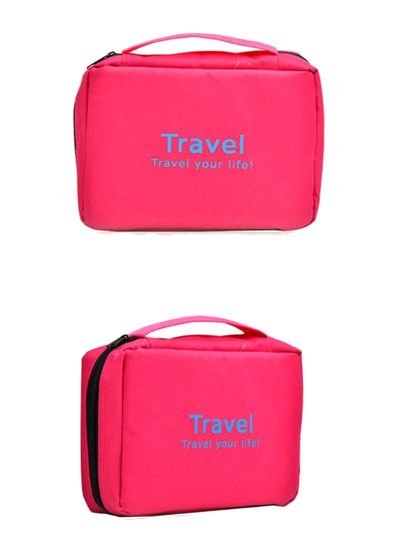 Generic Portable Waterproof Hanging Make-Up Bag Pink