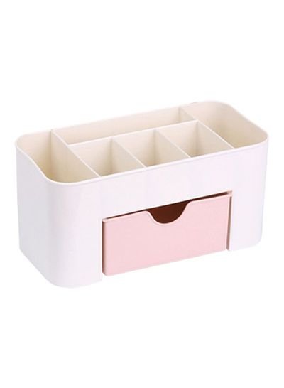 Generic Cosmetic Storage Box White/Pink