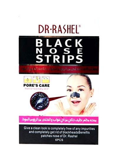 Dr. Rashel 6-Piece Black Charcoal Nose Strips Black