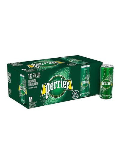 Perrier Sparkling Mineral Water Slim Can 250ml Pack of 10