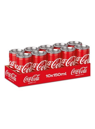 Coca Cola Regular Soft Drink Can 150ml Pack of 10