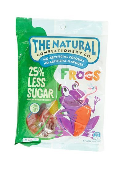 THE NATURAL CONFECTIONER 25% Less Sugar Frogs 220g