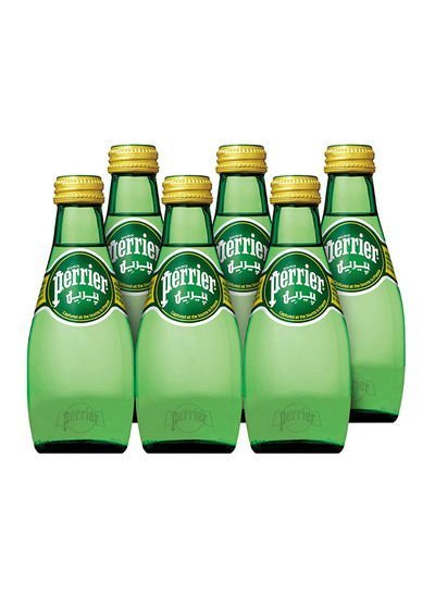 Perrier Carbonated Natural Mineral Water 200ml Pack of 6