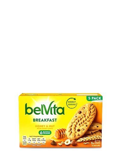 Belvita Breakfast Honey And Nuts With Choc Chips Cookie 225g Pack of 5