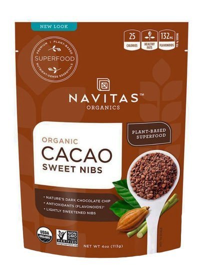 Navitas Organics Organic Cacao Sweet Nibs – 113 Gram