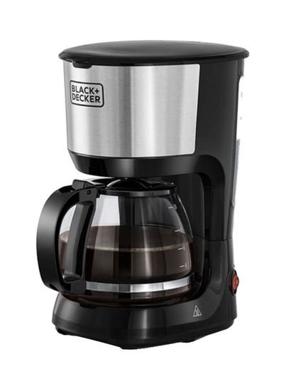 BLACK+DECKER Coffee Machine 10 Cup Coffee Maker for Drip Coffee and Espresso with Glass Carafe 1.25 l DCM750S-B5 Black/Silver
