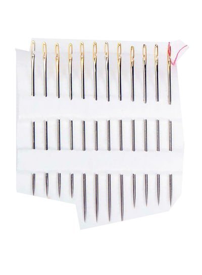 Generic 12-Piece Threading Sewing Needle Gold Free Size