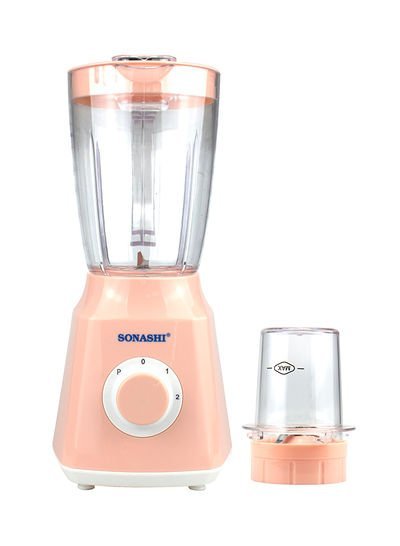 SONASHI 2 In 1 Countertop Blender With Jar And Mill 1.5 l 350 W SB-153N Peach/Clear