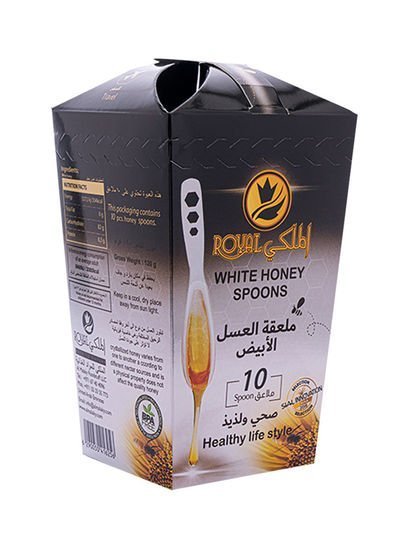 Al Malaky Royal Natural Honey – Pure White Honey Spoons 120g Pack of 10