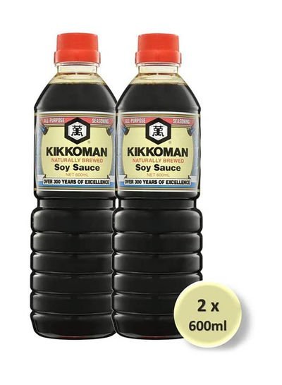 Kikkoman Soya Sauce 600ml Pack of 2