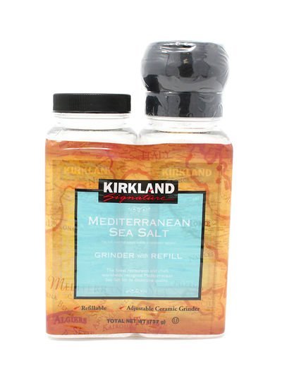 Kirkland Signature Mediterranean Sea Salt With Grinder And Refill 737g Pack of 2