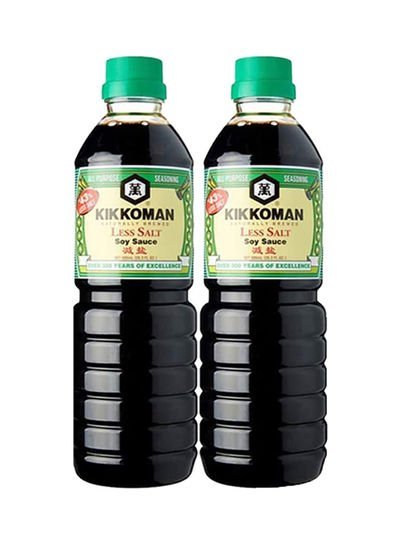 Kikkoman Soya Sauce Low Sodium 1L Pack of 2