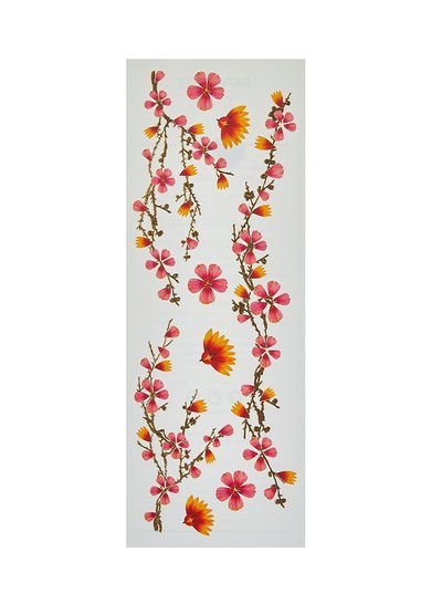 Paperself Pink Blossoms Temporary Tattoo Multicolour