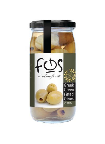 Fos Greek Green Olives Without Stone 360g
