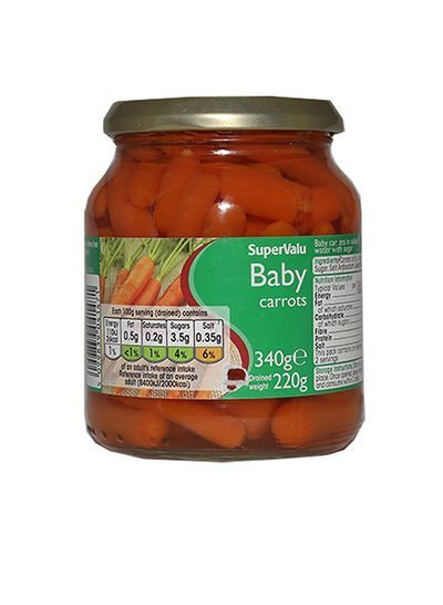SuperValu Baby Carrots In Jar 340g