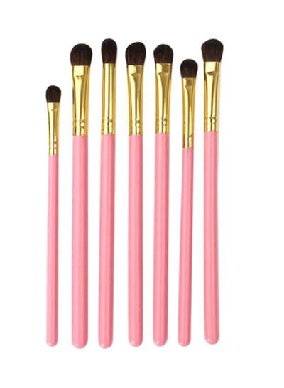 Arabest 7-Piece Horse Hair Eye Shadow Makeup Brush Set Pink/Gold