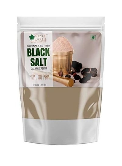 BLISS OF EARTH Organic Kiln Fired Black Salt Powder 500g