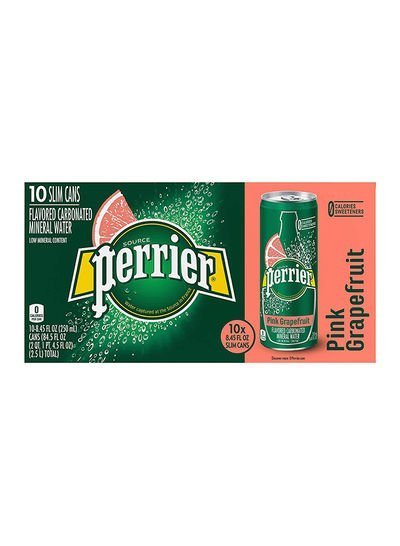 Perrier Sparkling Water Pink Grape Fruit Slim Can 250ml Pack of 10