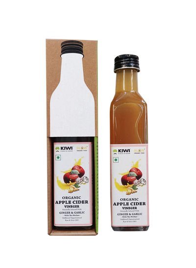 KIWI KISAN WINDOW Organic Apple Cider Vinegar (Ginger & Garlic) 250ml