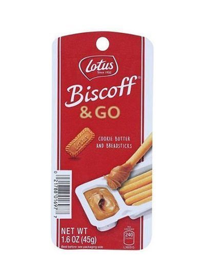 Lotus Biscoff&Go Biscuit Spread And Breadsticks Chocolate 45g  Single
