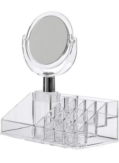 Toshionics Acrylic Make Up Organizer Cosmetic lipstick Storage Box with Mirror Clear