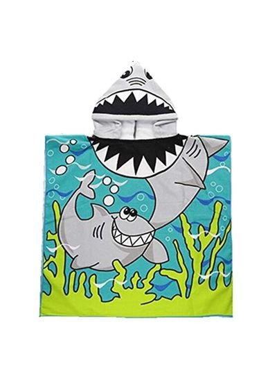 Hepix Shark Printed Poncho Towel With Hood