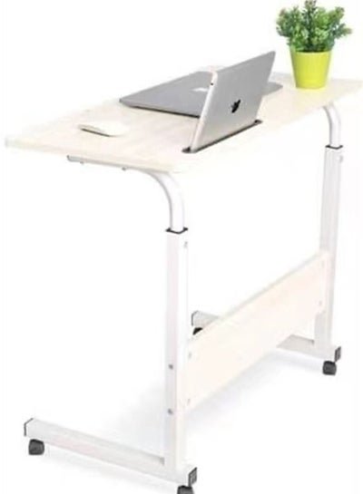 BLOOMING TIME Adjustable Portable Laptop Desk Bedside Computer Table White
