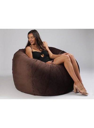 Comfy Suede Bean Bag Coffee Brown 80x80x50centimeter