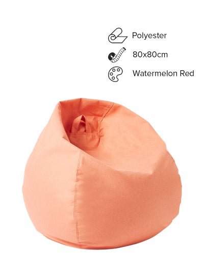 Switch Modern Classic Plush, Ultra Soft Solid Design Polyester Bean Pouf For The Perfect Stylish Home BB-8080WR Watermelon Red 80 x 80cm