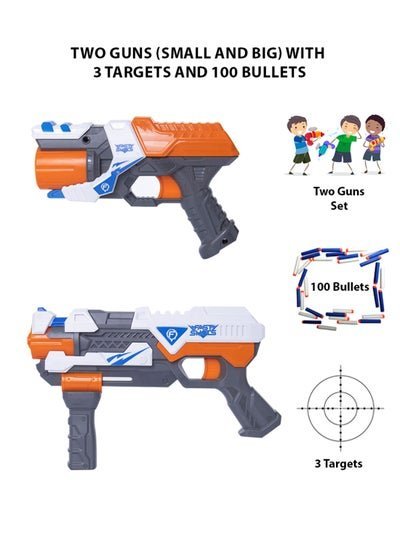 mumbo Jumbo DELUXE BLASTER SETS WITH TWO GUNS (SMALL AND BIG) 3 TARGETS AND 100 DARTS