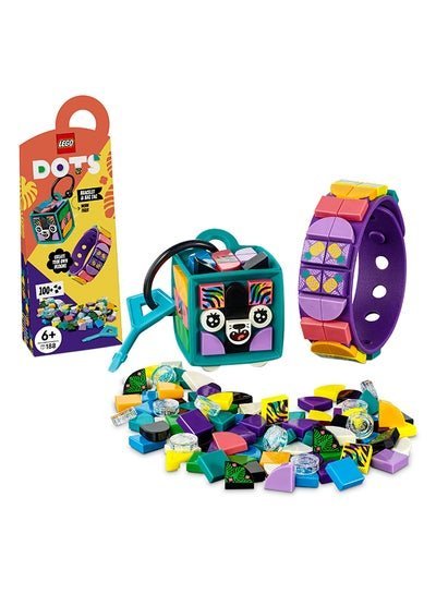 LEGO 41945 Dots Neon Tiger Bracelet AndAmp; Bag Tag  Diy Craft Kit Bundle 188 Pieces 6+ Years