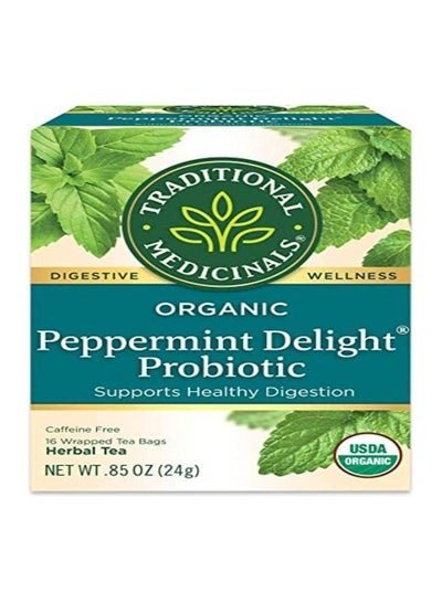 Traditional Medicinals Traditional Medicinals, Tea Herbal Peppermint Delight Probiotic Organic, 16 Count